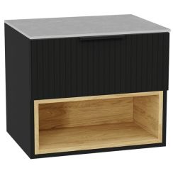 Set Waschtischunterschrank Korpus Excellent Tuto 2.0 MLEX.2171.600.BKBL, Waschtischplatte Excellent Tuto 2.0 MLEX.2116.600.SJ, MLEX.2151.600.03.BK
