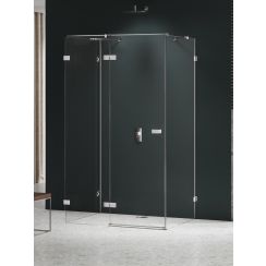 New Trendy Avexa Nickel Brushed Duschkabine 120x80 cm rechteckig nickel gebürstet/durchsichtiges Glas EXK-8569