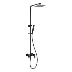 Invena Paros badewannen- und duschset Wand mit Regenbrause schwarz AU-33-B04