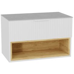 Set Waschtischunterschrank Korpus Excellent Tuto 2.0 MLEX.2171.800.WHBL, Waschtischplatte Excellent Tuto 2.0 MLEX.2116.800.SJ, MLEX.2151.800.03.WH