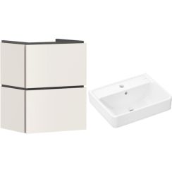 Set Badschrank Hansgrohe Xilesa E 54290780, Waschbecken Hansgrohe Xanuia Q 60131450