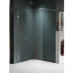 New Trendy Avexa Nickel Brushed begehbare duschwand 130 cm nickel gebürstet/durchsichtiges Glas EXK-8642