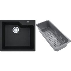 Franke Urban Granitspüle mit Abtropfeinsatz 56x50 cm schwarz 114.0741.981