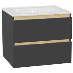 Set Waschtischunterschrank Korpus Excellent Tuto 2.0 MLEX.2172.600.GRBL, Waschbecken Excellent Pik CEEX.6517.600.WH, MLEX.2151.600.01.GR