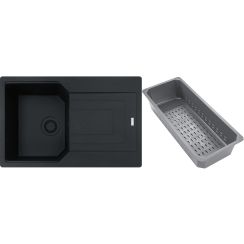 Franke Urban Granitspüle mit Abtropfeinsatz 78x50 cm grau/graphit/onyx 114.0743.099