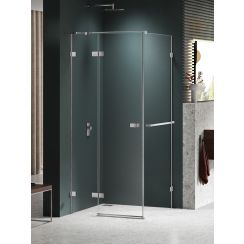 New Trendy Avexa Nickel Brushed Duschkabine 110x90 cm rechteckig nickel gebürstet/durchsichtiges Glas EXK-8676