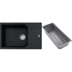 Franke Urban Granitspüle mit Abtropfeinsatz 78x50 cm schwarz 114.0741.989