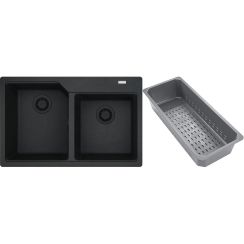 Franke Urban Granitspüle mit Abtropfeinsatz 78x50 cm grau/graphit/onyx 114.0743.105