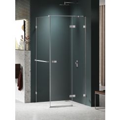 New Trendy Avexa Nickel Brushed Duschkabine 120x80 cm rechteckig nickel gebürstet/durchsichtiges Glas EXK-8711