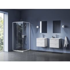 Ravak Blix II Duschkabine 90x90 cm quadratisch weiß Matte/durchsichtiges Glas 1LM70E00Z1