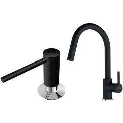 Set Küchenarmatur Franke Lina 115.0626.055, Flüssigkeitsspender Franke Comfort 119.0578.743