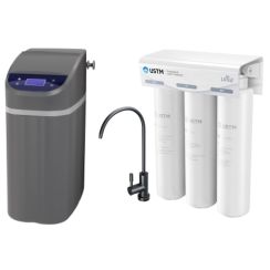 Set Wasseraufbereitungsanlage USTM Grey WS9LCDG, Untertischfilter USTM Ultra ULTRABLACKSTYLE