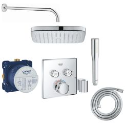 Set Badewannen- und Duscharmatur Grohe Grohtherm SmartControl 29125000, Kopfbrause Grohe Vitalio Comfort 26695000, 35600000, 27400000, 27851000, 28741002