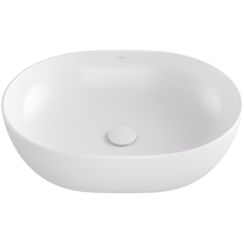 Besco Moya Waschbecken 48.5x35 cm oval Aufsatzwaschbecken weiß UNC-49-MOB