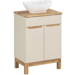 Set Unterschrank Comad Bali Cashmere BALI CASHMERE 82-60-46-2D, Naphtha-Arbeitsplatte Comad Nature Wotan NATURE WOTAN 89-60-46 M, UN-LOLA-GW