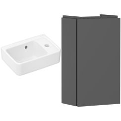 Set Badschrank Hansgrohe Xilesa E 54244760, Waschbecken Hansgrohe Xanuia Q 60129450