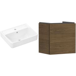 Set Badschrank Hansgrohe Xilesa E 54247550, Waschbecken Hansgrohe Xanuia Q 60131450