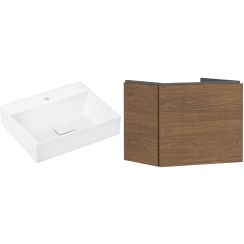 Set Waschbecken Hansgrohe Xevolos E 61092450, Badschrank Hansgrohe Xilesa E 54253550