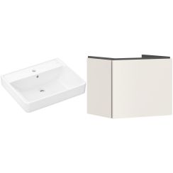 Set Badschrank Hansgrohe Xilesa E 54253780, Waschbecken Hansgrohe Xanuia Q 60133450