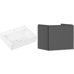Set Waschbecken Hansgrohe Xevolos E 61092450, Badschrank Hansgrohe Xilesa E 54253760