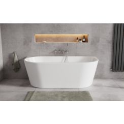 Besco Vica New Freistehende Badewanne 149x80 cm oval weiß #WAS-150VNBO