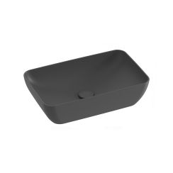 Ravak Uni Slim Waschbecken 50x31 cm rechteckig Aufsatzwaschbecken anthrazit matte XJX03150001