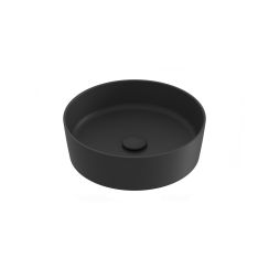 Ravak Uni Slim Waschbecken 40x40 cm rund Aufsatzwaschbecken schwarz matte XJX0D140001