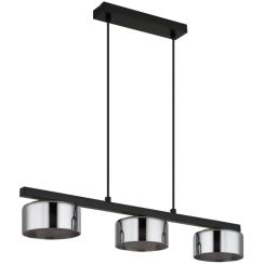 Globo Lighting Higgins Pendelleuchte 3x6 W schwarz-verraucht 16055-3HS