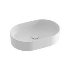 Ravak Ceramic Waschbecken 55x37 cm oval Aufsatzwaschbecken weiß glanz XJX0E155000