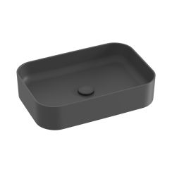 Ravak Ceramic Waschbecken 55x37 cm rechteckig Aufsatzwaschbecken anthrazit matte XJX03155003
