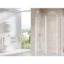 Ravak Chrome Duschwand 100 cm weiß Matte/durchsichtiges Glas 9QVA0E00Z1