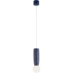 Argon Boll Pendelleuchte 1x6 W opal-marineblau 8937