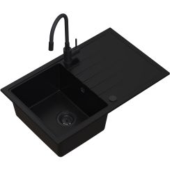 Ruvetti Maxi+ Küchenspüle mit Armatur schwarz/schwarz LP_3200_MX7950FB_W