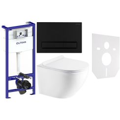 Set WC-Becken mit Absenkautomatik-Sitz Hagser Beno HGR14000042, Unterputzrahmen Oltens Triberg 50001000, 57103300, HGR11000045, 49301000