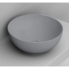 Ceramica Dolomite Noemi Waschbecken 44x44 cm rund Aufsatzwaschbecken grauer Stein matte D310645