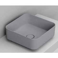 Ceramica Dolomite Noemi Waschbecken 40x40 cm quadratisch Aufsatzwaschbecken grauer Stein matte D311745