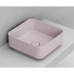 Ceramica Dolomite Noemi Waschbecken 40x40 cm quadratisch Aufsatzwaschbecken rosa matte D311765