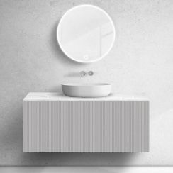 Set Badschrank Oltens Lun 60030900, Waschtischplatte Oltens Lun 63027000