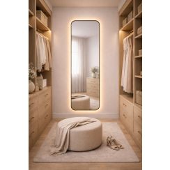 Baltica Design Stone Aura Spiegel 50x155 cm mit Beleuchtung schwarz 5904107932880