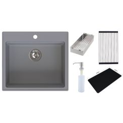 Ruvetti Absol 60 Granitspüle 56x50 cm grau/graphit/onyx 3001AB_GR60_W