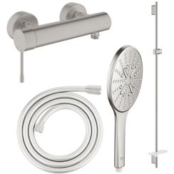Set Duscharmatur Grohe Essence 33636DC1, Duschstange Grohe Rainshower 26603DC0, 26574DC0, 28388DC1