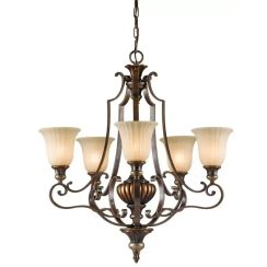Elstead Lighting Kelham Hall Pendelleuchte 5x60 W gold-braun FE-KELHAM-HALL5-UPLT