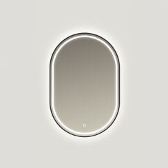 Ars Longa Eclisse Spiegel 60x90 cm oval mit Beleuchtung schwarz LED-ECLISSE6090-C