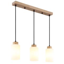 Globo Lighting Rowena Pendelleuchte 3x60 W weiß-braun 15977-3H